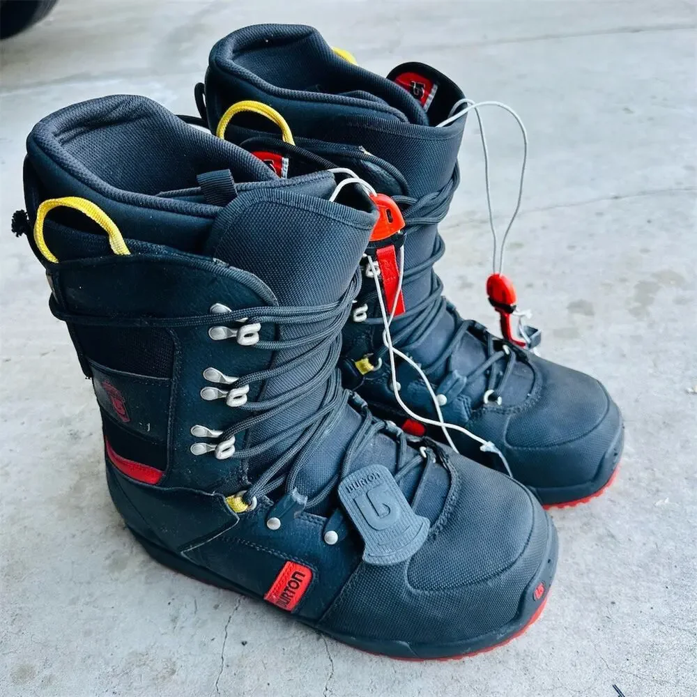 Burton Progression Men's Snowboard Boots Black Red Lace Up Size 12 US | Repair